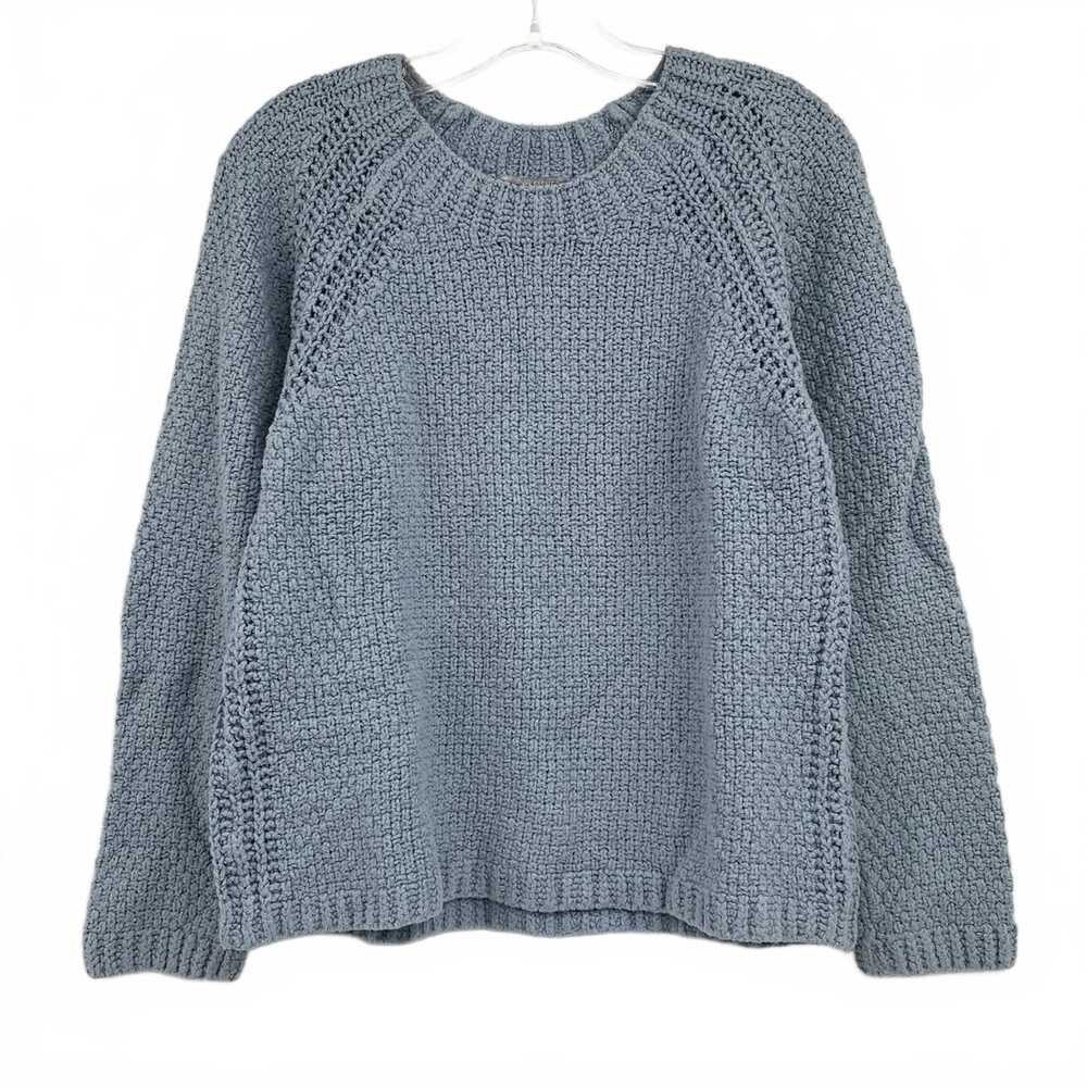Eileen Fisher Blue Cotton-Nylon Pullover Sweater | Women’s XS